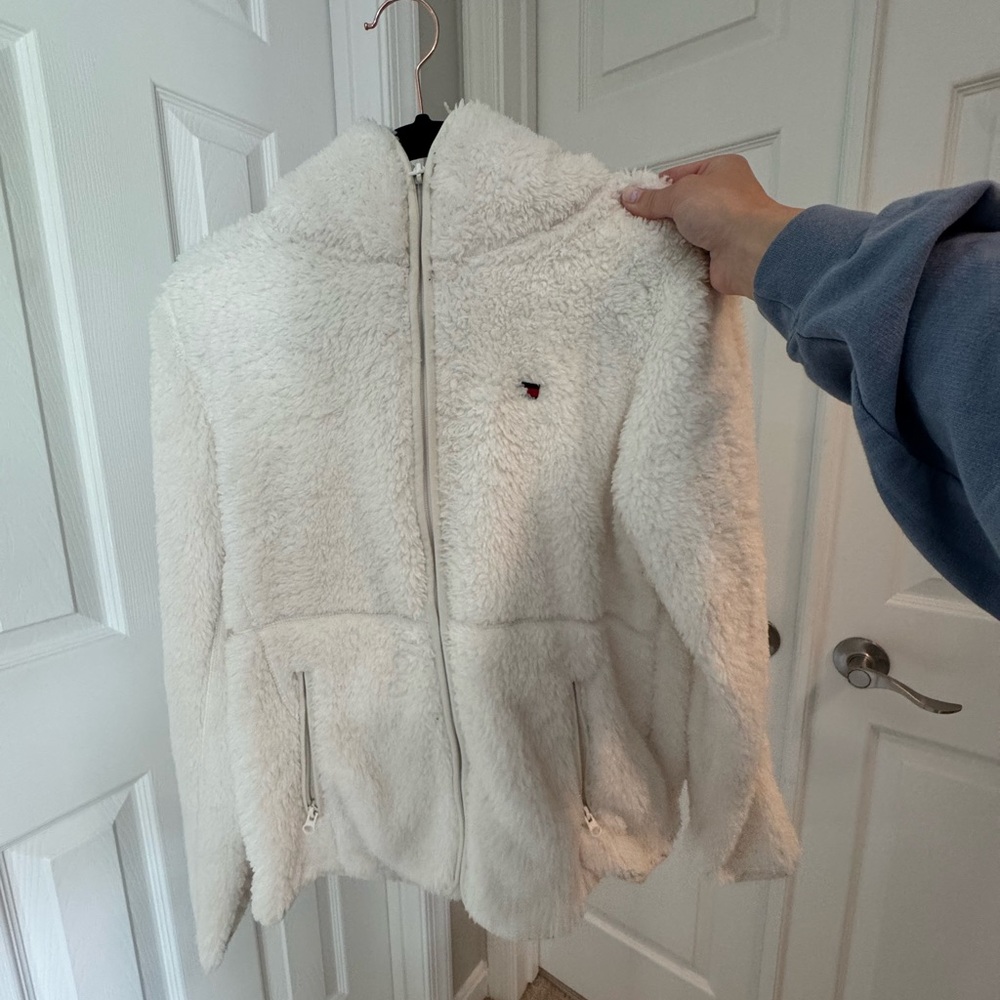 Tommy Hilfiger Women's Cream Teddy Jacket